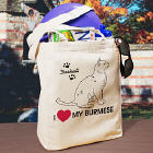 I Love My Cat Personalized Canvas Tote Bag